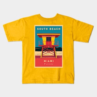 Miami  Vintage Travel Poster Kids T-Shirt